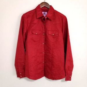 Wired Heart L Western Polished Cotton Laser Paisley Print Cowgirl Snap Shirt